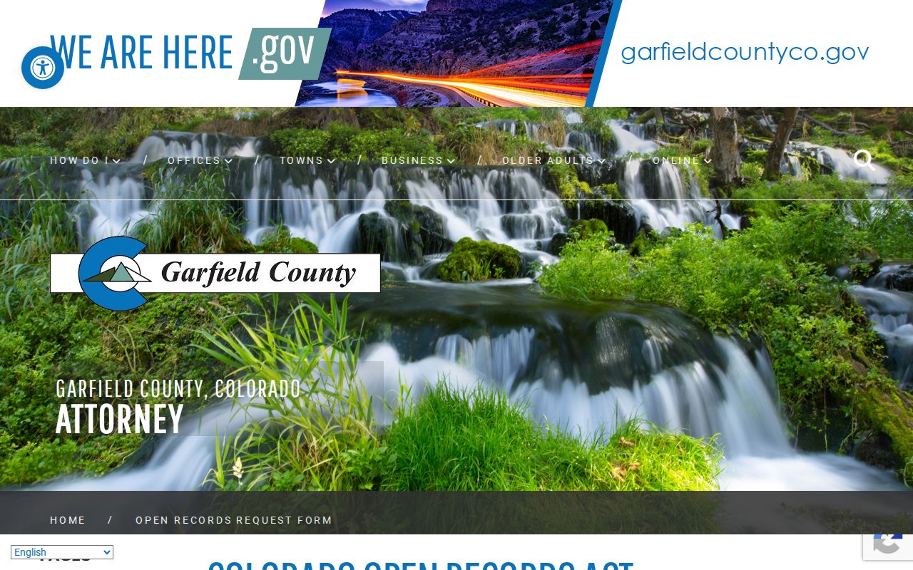 Garfield County Clerk of Court records and CORA request form distinction