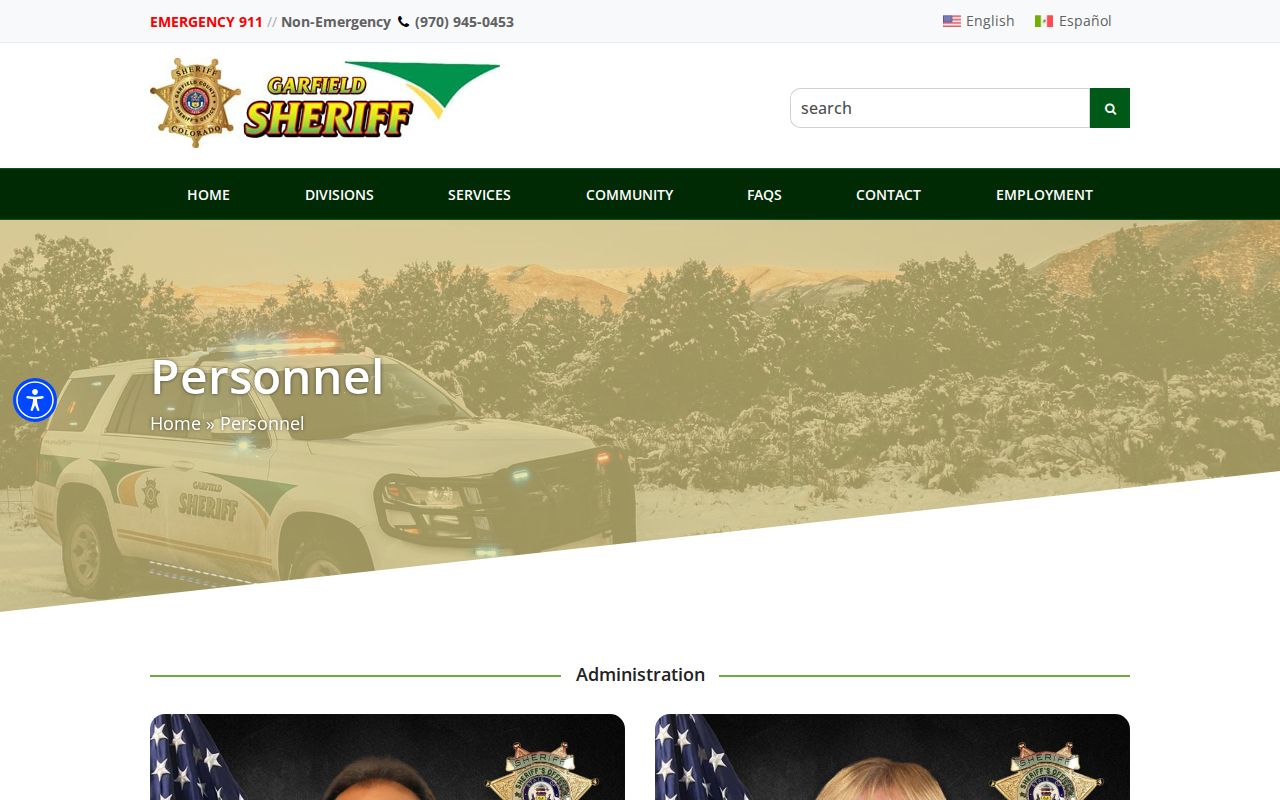 Garfield County arrest records Sheriff's personnel page