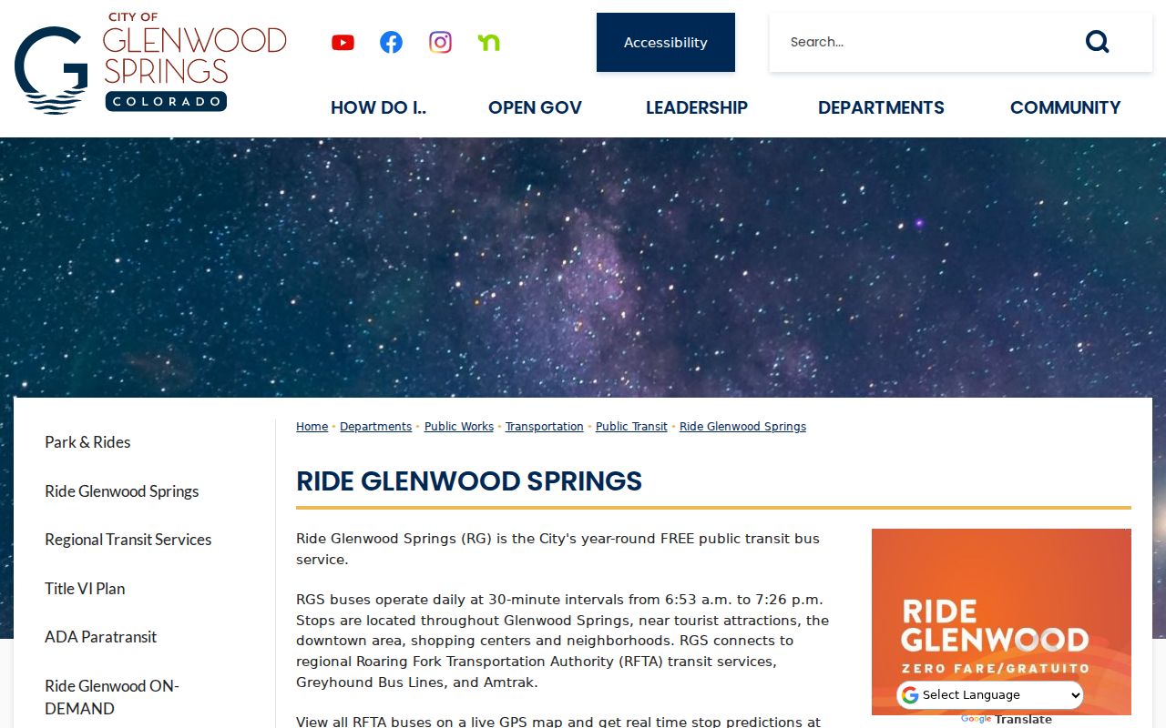 Garfield County court dockets City Ride Glenwood Springs access page