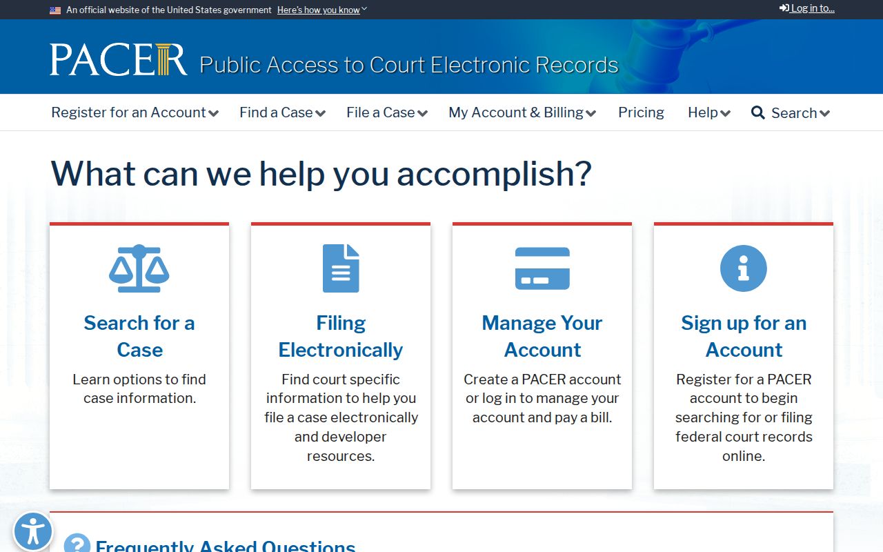 Garfield County court records federal PACER access option