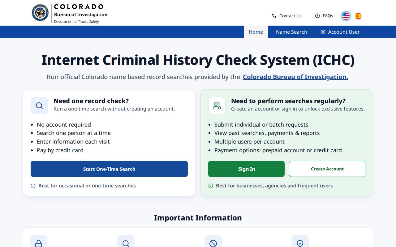 Garfield County criminal court records CBI Internet Criminal History Check