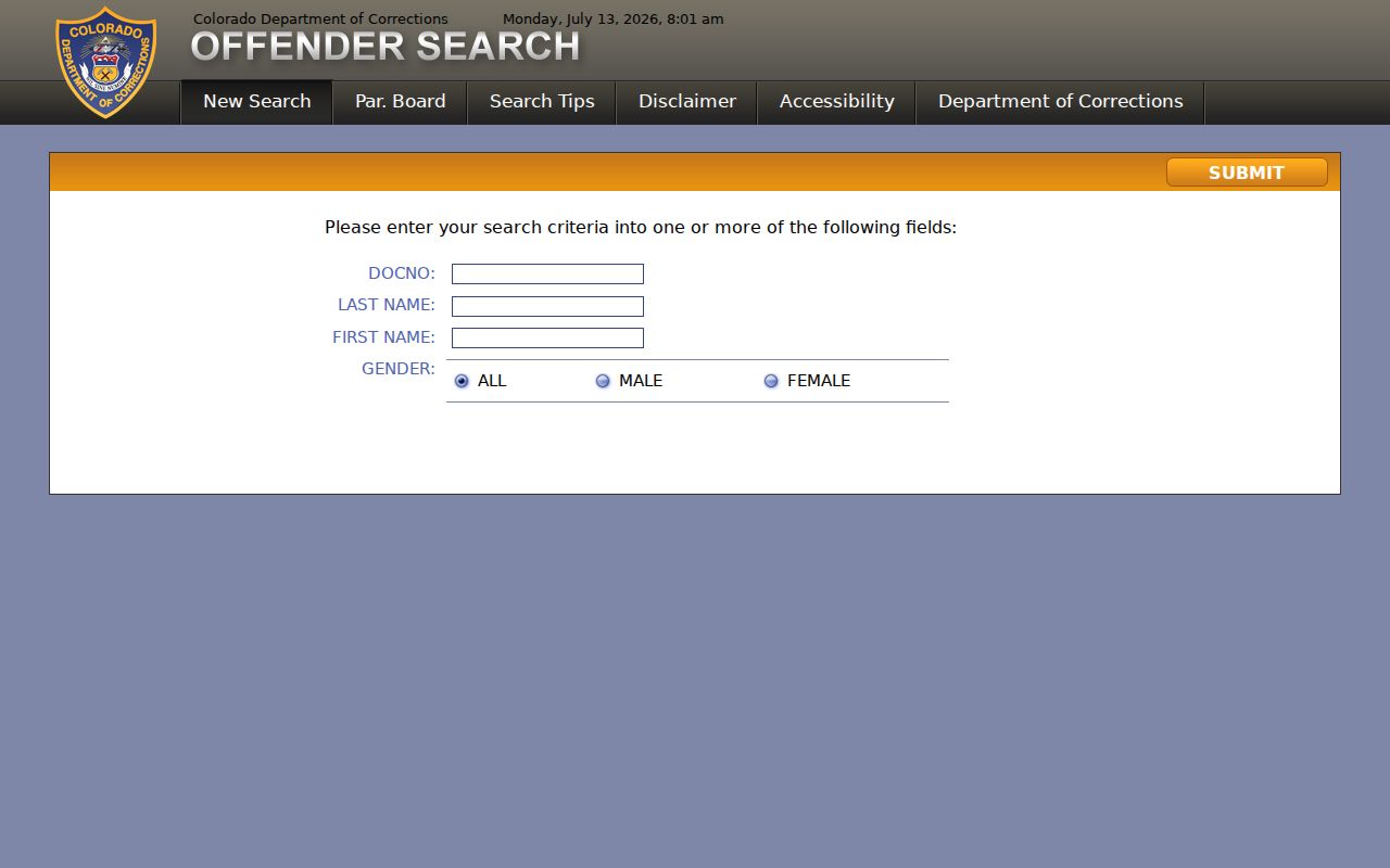 Garfield County criminal court records Colorado DOC offender search
