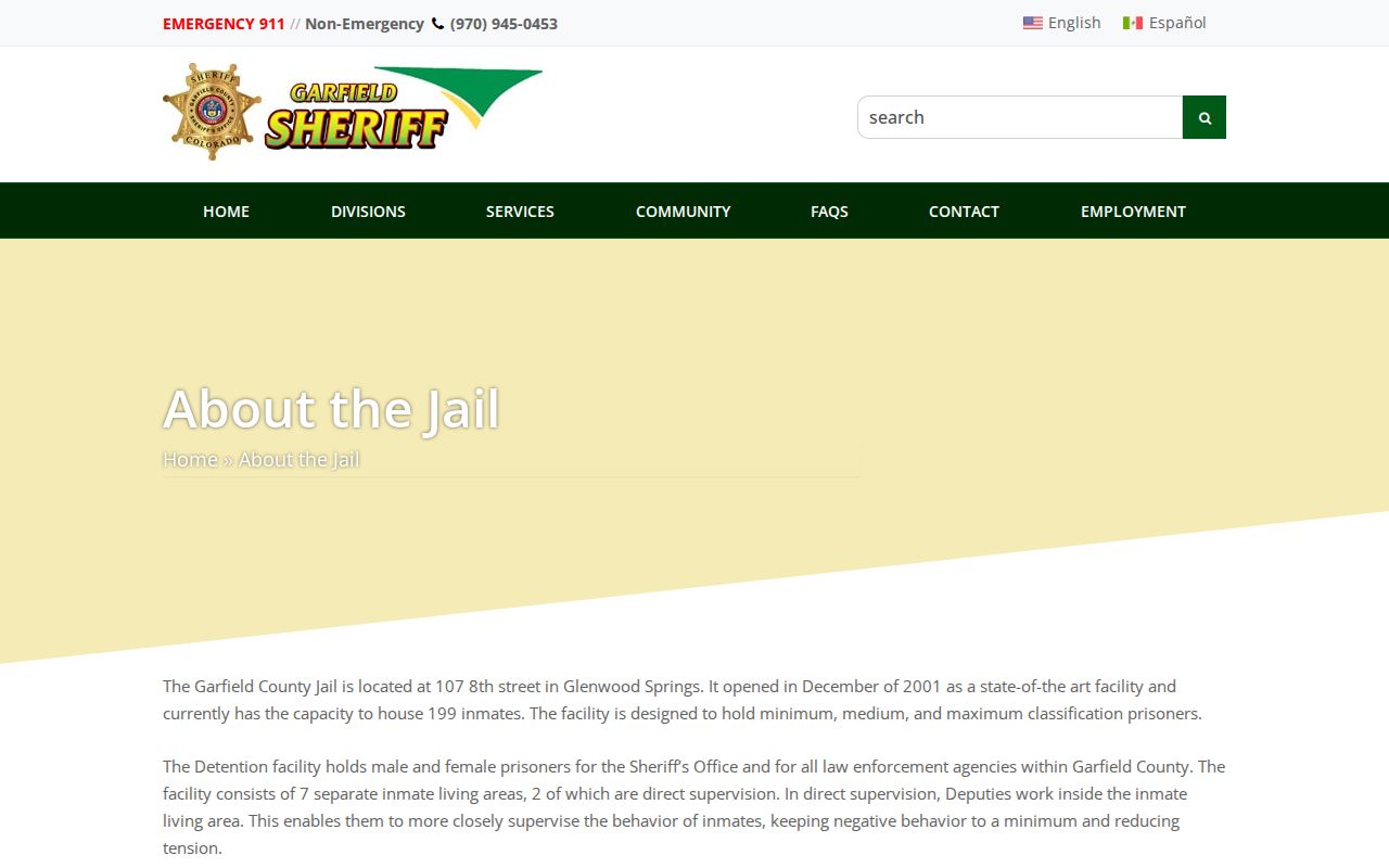 Garfield County inmate records jail overview