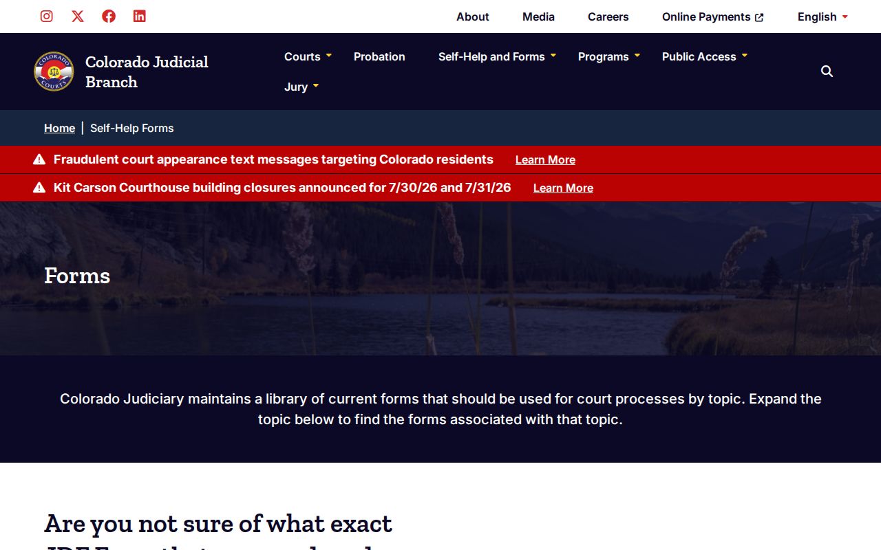 Garfield County marriage and divorce records Colorado self-help forms