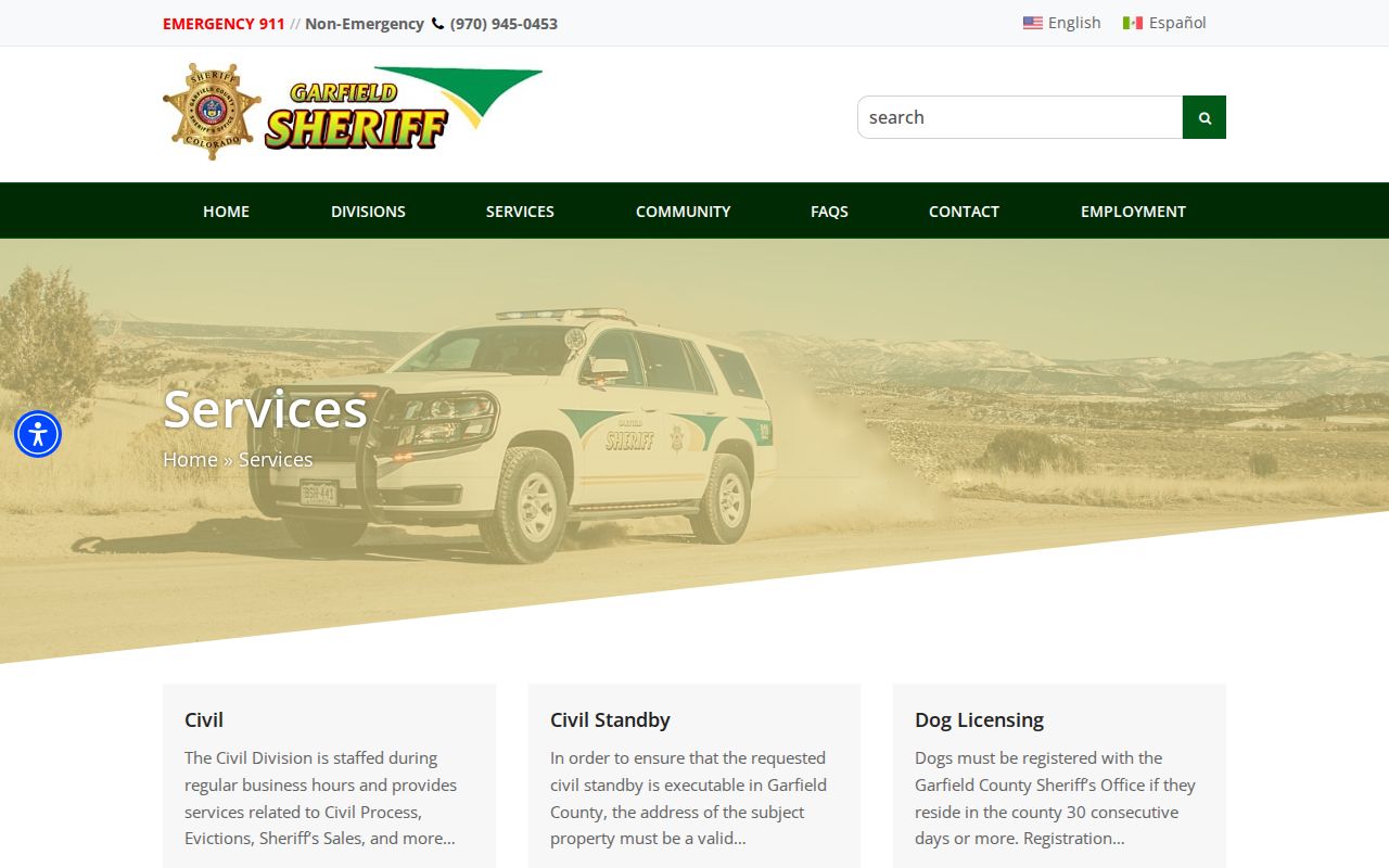 Garfield County warrant records sheriff services